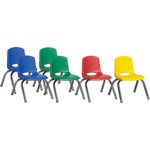 Ecr4kids 10" Stack Chair With Chrome Legs, 6 Piece - Asg