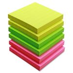 sparco products adhesive note pads ruled 3 x3 6 pk assorted - spr70407