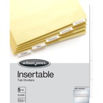 acco wilson jones insertable tab index  5 tab  11 x8-1 2   clear - wlj54310