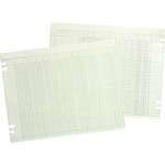 acco wilson jones columnar ruled sheets 36 col 11 x17 100 pk green - wljg5036