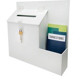 deflect-o corporation suggestion box  w  lock  13-3 4 x3-5 8 x13   white - def79803