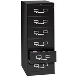 tennsco corp. 6-drawer card cabinet w lock 21 x28 x52 black - tnncf669bk