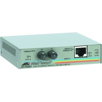 Allied Telesis AT-FS201 Fast Ethernet Media Converter 1 x RJ-45 , 1 x ST Duplex - 10/100Base-TX, 100Base-FX - Wall-mountable, Rack-mountable