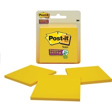3M Post it Super Sticky 3x3 Recycled Notes