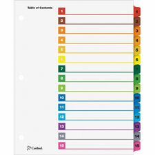 Cardinal OneStep Numbered Index System