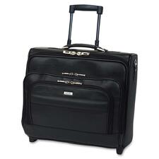 US Luggage Dual Entry Lthr Rolling Computer Case