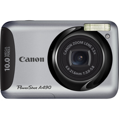 Canon PowerShot A490 10 Megapixel Compact Camera - 6.60 mm-21.60 mm - Silver