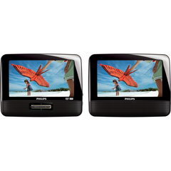 Philips PET7402 Dual Screen Portable DVD Player 7"" TFT LCD - DVD+RW, DVD-RW, CD-RW - DVD Video, Picture CD, SVCD, Video CD, MP3, JPEG Playback