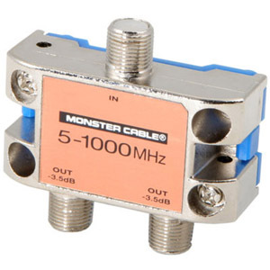 Monster Cable SS2RF MKII 2-Way Standard RF Splitters For CATV Signals