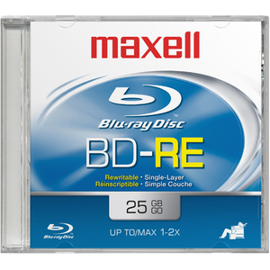 Maxell Blu-ray Rewritable Media - BD-RE - 2x - 25 GB Jewel Case