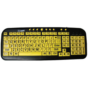 Ergoguys Ezsee Low Vision Keyboard Large Print Yellow Keys
