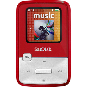 SanDisk Sansa Clip Zip SDMX22-004G-A57R 4 GB Red Flash MP3 Player
