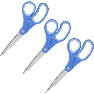 Sparco 8-Inch Bent Multipurpose Scissors, Stainless Steel, Blue (SPR39043)