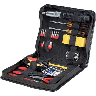 30 Piece Computer Tool Kit w/ ZPR 6-3/4"x9"x1-3/4" Black