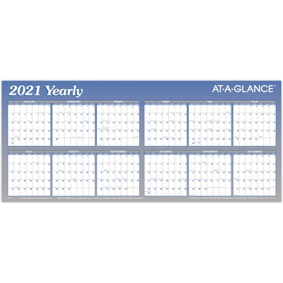 Erasable Wall CalHorzMonthly BlocksDated26"x60"Blue<br>Sold by theEA<br>24 EA/CT