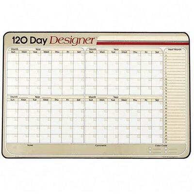 Erasable Wall Calendar 120-Day Grid Undated 40"x26"