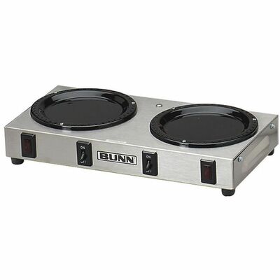 2 Station Warmer Plate Stainless Steel/ Matte Black