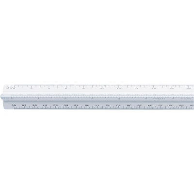 Architect Triangular Scale12" LongPlasticOpen FaceWhite