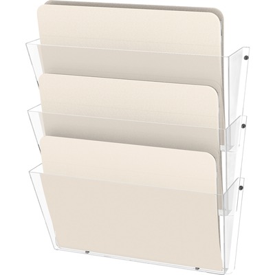 3-Wall Pockets Unbreakable 14-1/2"x3"x6-1/2" Clear