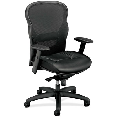 Chairw/Mesh Back/Lthr Seat27-5/8"x26-3/8"x46-1/2"Black