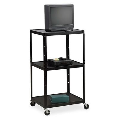 Adjustable TV TableDouble Welded Top30"x25"x31"-54"Black