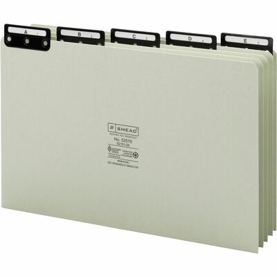 A thru Z Pressboard File Guide 1/5 Tab Cut Legal Gray