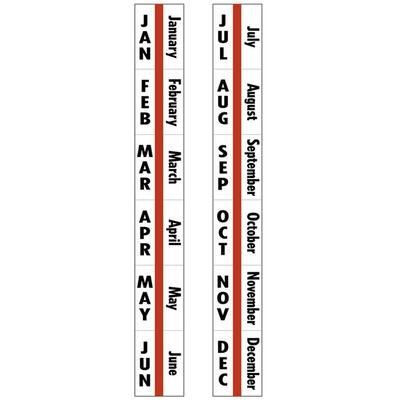 Computer Printout Index Tabs 1" Months 12 per Pack Red Edge