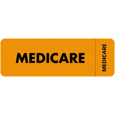 ""Medicare"" Insurance Labels 3""x1"" Orange
