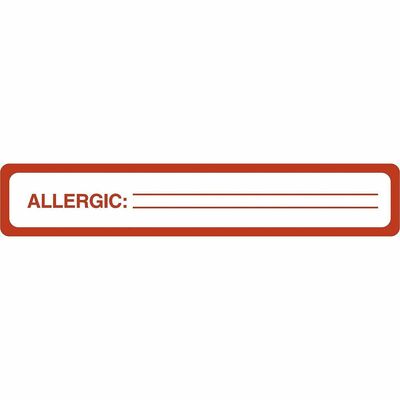 Allergy Label 5-1/2"x1" 175/Roll Red