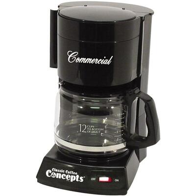 Commercial Coffeemaker 12-Cup 8"x10"x12" Black