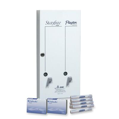 Dual Sanitary DispenserHolds 17 Napkins26 TamponsWhite