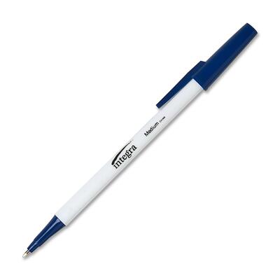 Ballpoint Pen Medium Point White Barrel/Blue Ink<br>