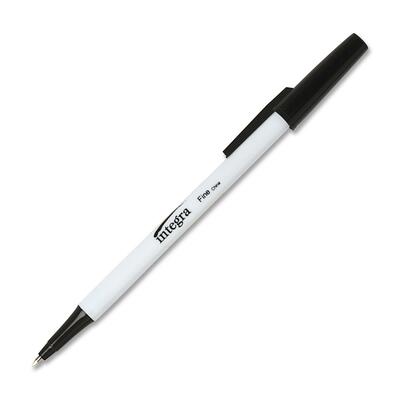 Ballpoint Pen Fine Point White Barrel/Black Ink<br>