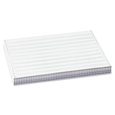 1/2" Green Bar Paper Carbonless 2 Part 15 lb.14-7/8"x11"