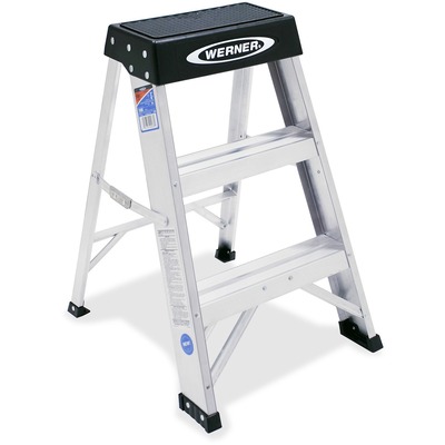 Step Stool 300 lb Cap 6"x12-3/8" Platform 24" H Aluminum