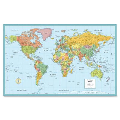 World Laminated Map 50"x32"