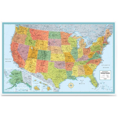 Deluxe United States Laminated Wall Map 50"x32"