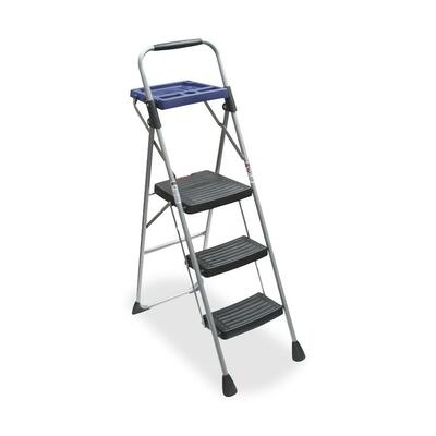 3-Step Ladder 35-5/16"x19-3/32"x57-3/8" Silver/Black