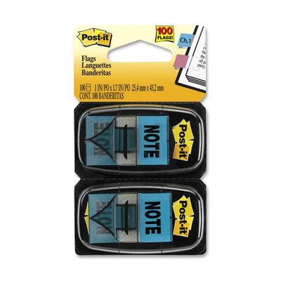 ""Note"" Message Flag 1""x1-3/4"" 100 per Pack Blue