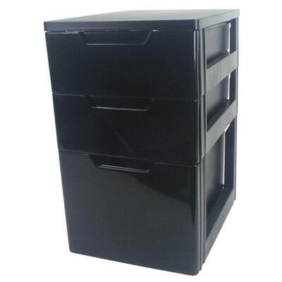 File Chestw/Casters3 Drawer15-5/8"x19-5/8"x27-1/2"Black