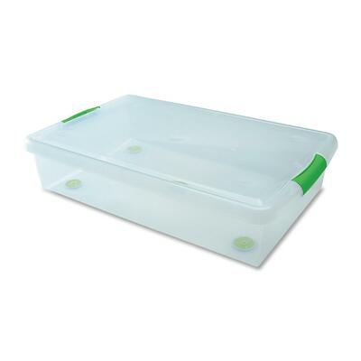 Plastic Strge BoxStackable/Nestable18"x18-3/4"x6-3/4"CL