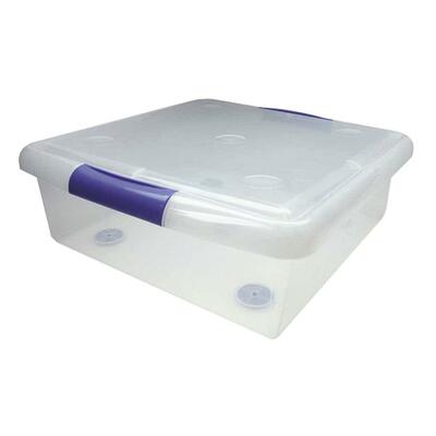 Plastic Strge BoxStackable/Nestable18"x28-1/2"x6-1/4"CL
