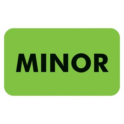 ""Minor"" Patient Information Labels1-1/2""x7/8""250/RLGreen