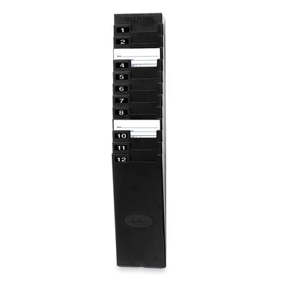 Time Card Rack 12 Pockets 9" Cards 4-1/2"x2"x21" Black