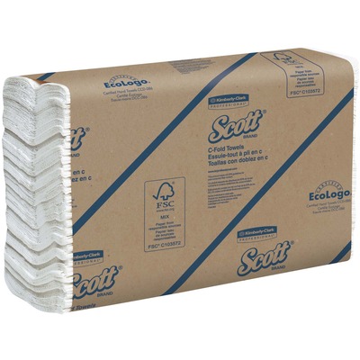 C-Fold Hand Towels White