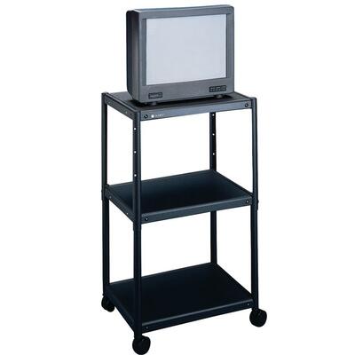 AV Cart42" Adjustable Height3-Shelves24"x18"x42"Black