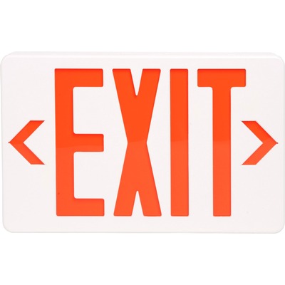 LED Emergency Exit Sign w/Battery Backup Off White