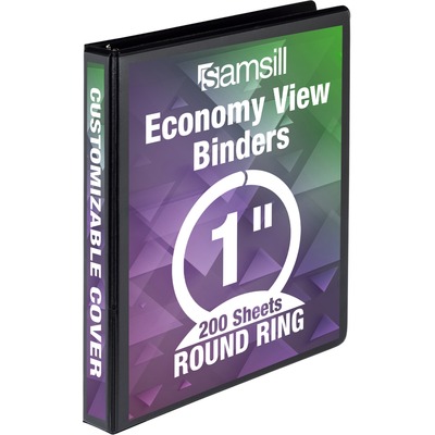 3-Ring Vue Binder 1" Capacity 11"x8-1/2" Black