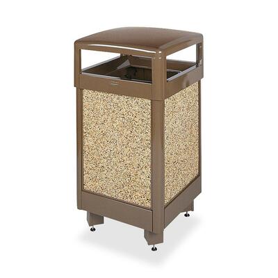 Litter Receptacle w/ Plastic Liner 21"Sq.x40"H Brown