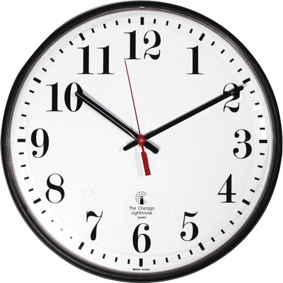 Wall Clock White Dial Face Clear Crystal 12-3/4" Black